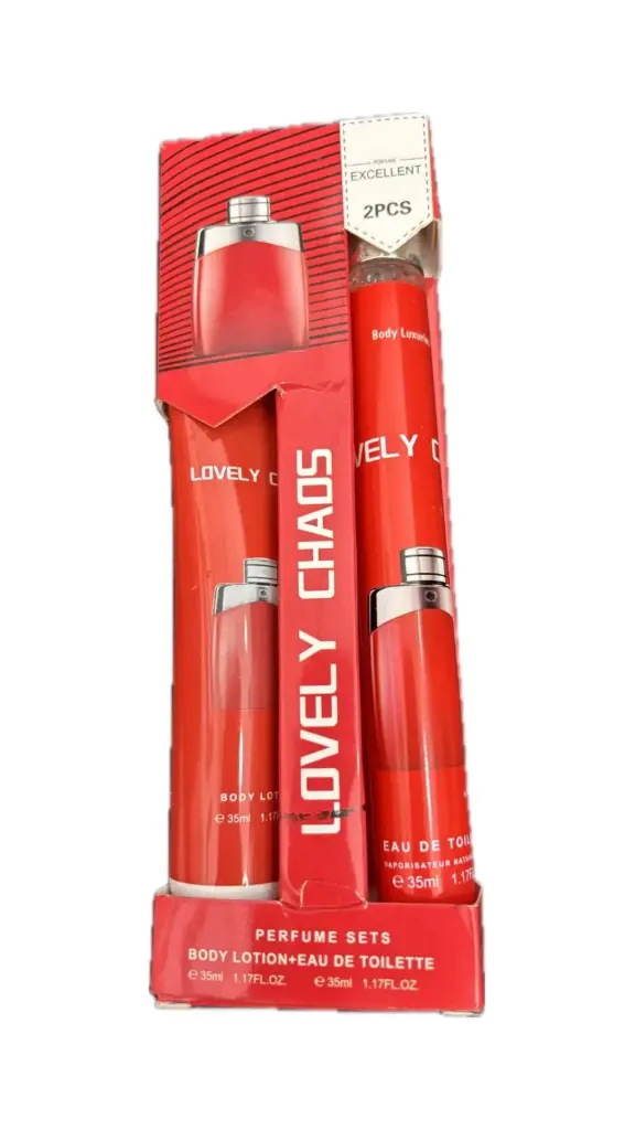 DUO FRAGANCIA Y CREMA HOMBRE ROJO LOVELY Y CHAOS 