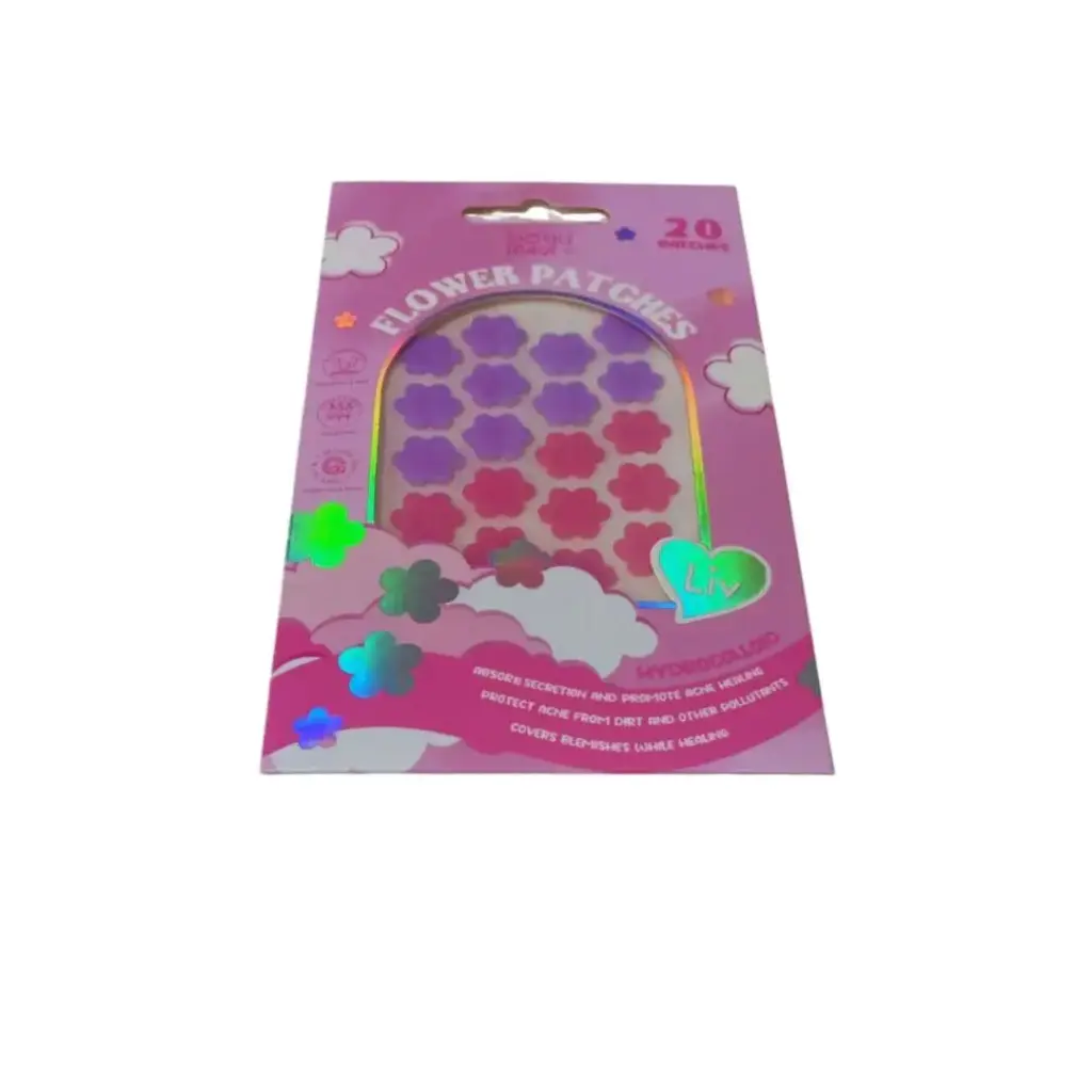 PARCHE ESPINILLAS FORMA FLOR COLOR ROSADO Y MORADO BEAU VISAGE