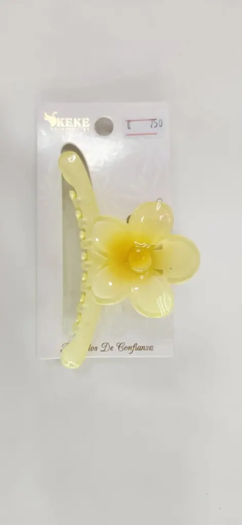 PRENSA GRANNDE  AMARILLA DE FLOR PARA EL CABELLO