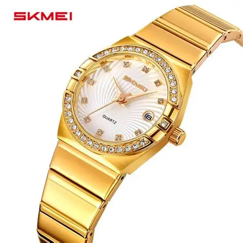 RELOJ DE MUJER DORADO CON PERLAS 