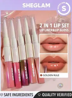 SHEGLAM DUO DE LAPIZ Y GLOSS GOLDEN RULE