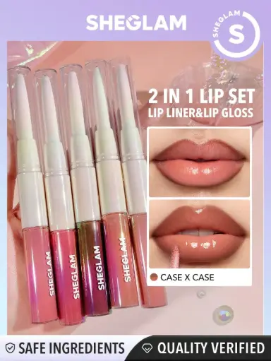 SHEGLAM DUO DE LAPIZ Y GLOSS CASE X CASE
