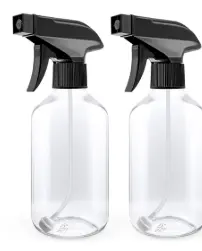 BOTELLA TRANPARENTE SPRAY TAPA NEGRA