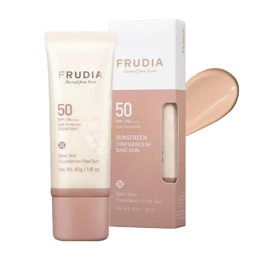 BLOQUEADOR FRUDIA CON COLOR BARE SKIN FOUNDATION 40G