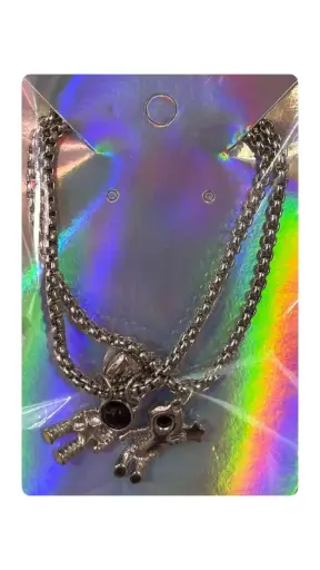 SET COLLAR ASTRONAUTA PLATEADO ACCESORIOS