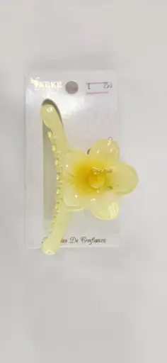 PRENSA GRANNDE  AMARILLA DE FLOR PARA EL CABELLO